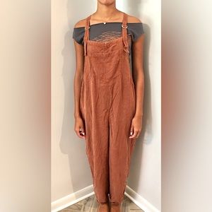 AERIE Boho Rust Brown Slouchy Soft Lyocell Long Adjustable Straps Women's Sz XL